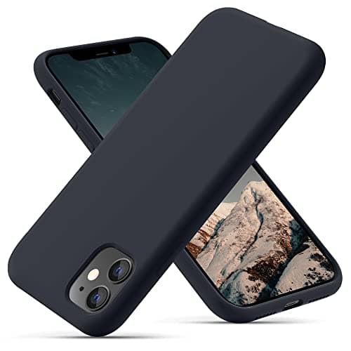 Image of OitiYaa Silicone Case Compatible with iPhone 11 Case 6.1 Inch, Soft Ultra Slim Protective Shockproof Liquid Silicone Phone Case with Anti-Scratch Microfiber Lining,Black