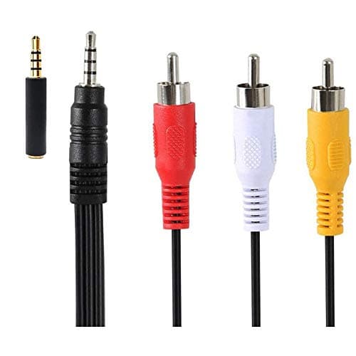 Image of Pardarsey 3.5 mm to RCA AV Camcorder Video output Cable,3 RCA Male Plug Stereo Audio Video AUX to 3.5mm Male AV Input Cord Replacement Cable For Smartphones,MP3, Tablets,Speakers,Home Theater 1.5m