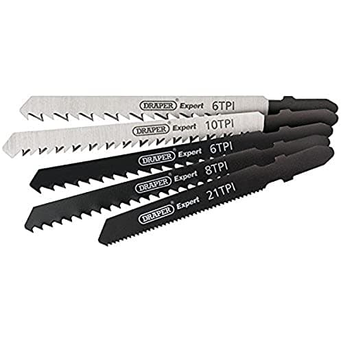Image of Draper 81734 Expert 5 Piece Assorted Jigsaw Blade Set, 230 V, Black and Silver