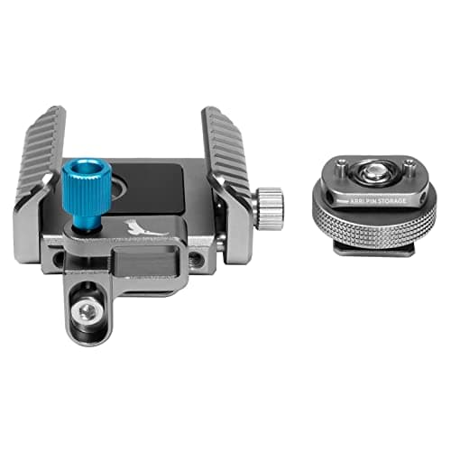 Image of KONDOR BLUE Universal SSD Holder with Cold Shoe Mount for External Recording On Camera Mounted Data Transfer and Recording | Compatible with Samsung Media Drives + More | Space Gray