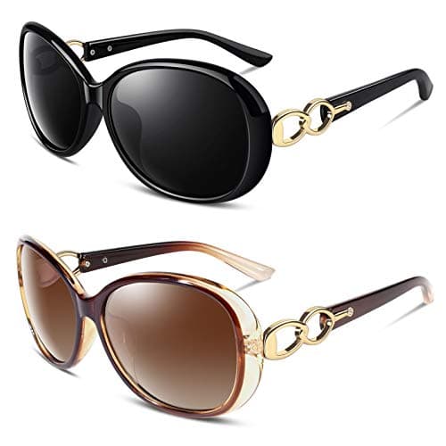 Image of Sunier Polarised Sunglasses Womens Trendy Oversized Ladies Shades UV400 Protection Retro CAT3 Sun Glasses