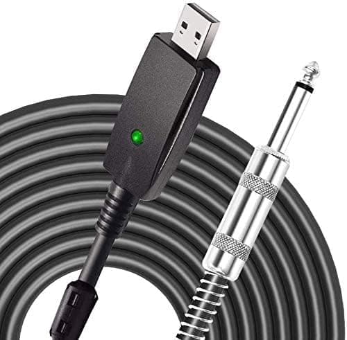 Image of XIMIZU USB Guitar Cable, Bass To USB Connection Adapter, Professional Guitar to PC Link Recording Cable Lead Adaptor 2.8M/9.2FT