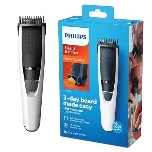 Image of Philips Beard Trimmer Series 3000 with Lift & Trim PRO system (Model BT3206/13),White/Black, Packaging may vary