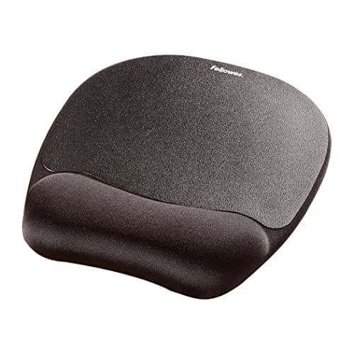 Image of Fellowes Memory Foam Mouse Mat with Wrist Support - Ergonomic Mouse Pad for Computer Laptop - Black