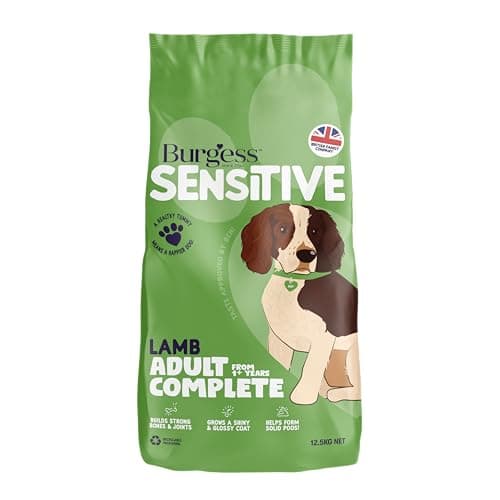 Image of Burgess Sensitive Hypoallergenic Dog Food Adult British Lamb and Rice 12.5 kg, brown