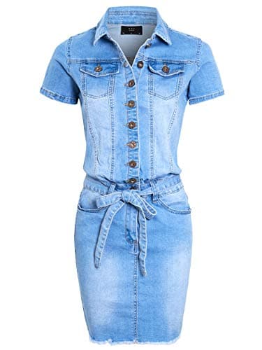Image of SS7 Womens Denim Dress in Stonewash Blue
