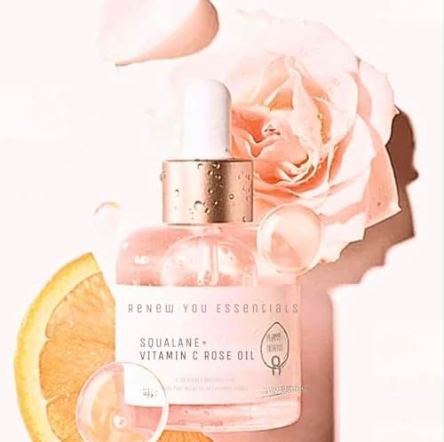 Image of ReNew You Essentials Squalane Rose Oil and Vitamin C Anti-Ageing Anti-Wrinkle Bright Moisturising Firms and Reveals Radiant Skin 30ml