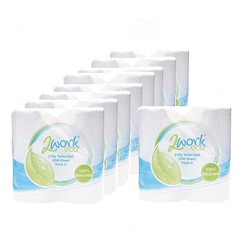 Image of 2Work Recycled 2-Ply Toilet Roll 200 Sheets (Pack of 36) KF03809