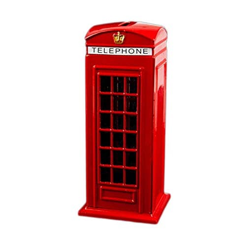 Image of London Red Telephone Box Money Coins Bank Made of Die Cast Metal 15 cm tall