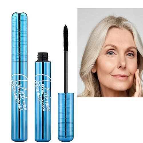 Image of Black Mascara for Older Women, Mascara for Mature Women & Sensitive Eyes, Waterproof Volumising & Lengthening Natural Fiber Lash Mascara For Older Ladies