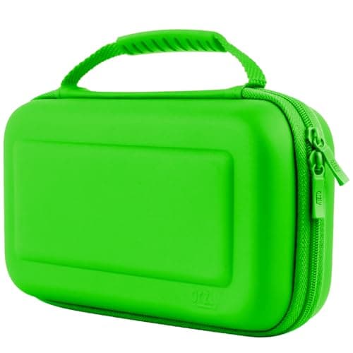 Image of Orzly Carrying case for Nintendo Switch OLED and Switch Console - Green Protective Hard Portable Travel case Shell Pouch for Nintendo Switch Console & Accessories