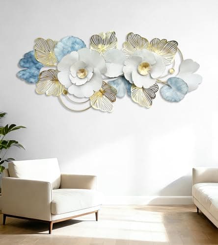 Image of Blissio Large Wall Art,Wall Art for Living Room,3D Lotus Leaf Design - Room Decor,Can be Hung Vertically and Horizontally,for Sofa Background Wall,Corridor,Study Room Home Decoration - 130CM