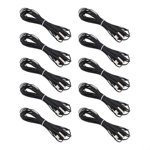 Image of 10 Pack Thermistor Sensor Probe 10K Ohm% B3435 Cylinder Head with PVC Wire and XH2.54 Terminal for HVAC Refrigerator Water Heater Incubator Drying Box -40C to For(5m)