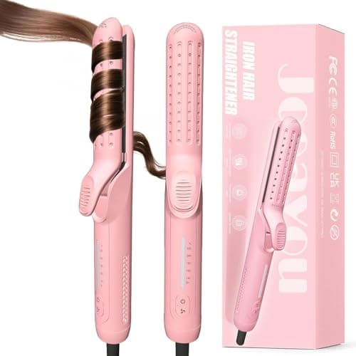Image of Jooayou Cool Air Curling Iron, Airflow Styler Curling Wand with 360° Cooling Air to Lock in Curls Quicker, Flat Iron Hair Straightener and Curler 2 in 1,5 Adjustable Temp,30S Heating,Dual Voltage