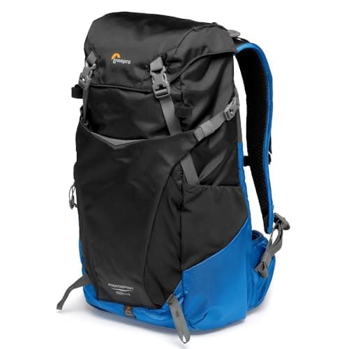 Image of Lowepro PhotoSport BP 24L AW III, Hiking Camera Backpack, with Side Access, with Removable Camera Insert, with Accessory Strap System, Blue and Black, for Mirrorless compatible with Sony α7