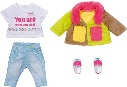 Image of BABY born Deluxe Colour Coat 43cm - For Toddlers 3 Years & Up - Easy for Small Hands - Includes Coat, Shirt, Trousers & Shoes