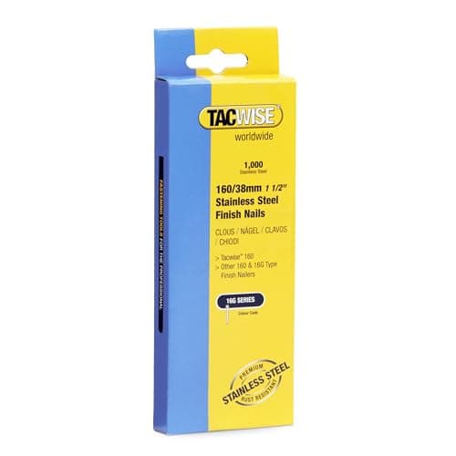 Image of Tacwise 1097 Type 16G / 38 mm Stainless Steel Finish Nails, Pack of 1000