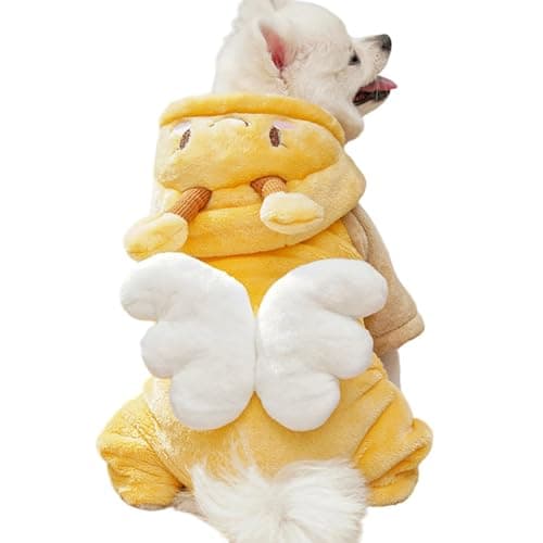 Image of Youding Dog Hoodie - Bee Pattern Flannel Clothing, Cat Coat and Jumper for Cold Weather | For Munchkin Bichon Puppy Kitten Small Medium Large Home Travel Outdoor Walking