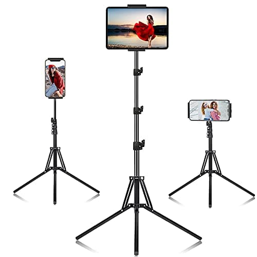 Image of SAMHOUSING Ipad Tripod Stand, Height Adjustable iPad Stand Holder & Floor Stand with 360° Rotating iPad Tripod Mount for 4.5-12.9 Inch Tablets & Smartphones