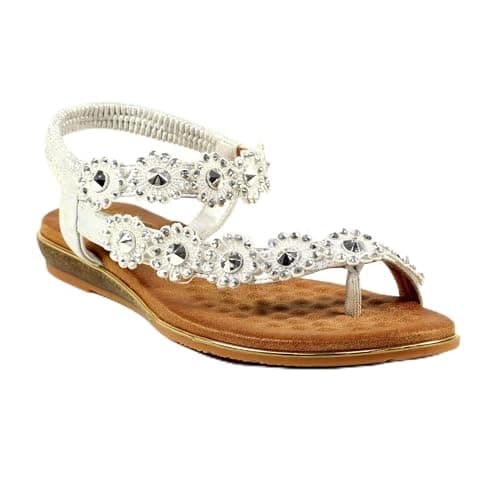 Image of Ladies Charlotte II Silver Sandal 4 Silver