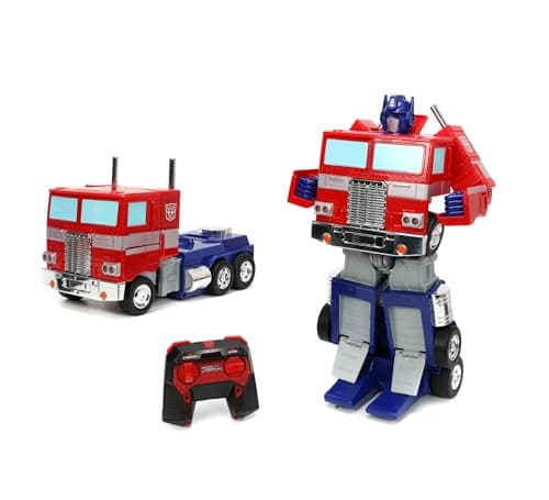 Image of TRANSFORMERS Converting RC Optimus Prime – Original G1 model Remote Control Car - 30 cm long in Truck mode, standing 35 cm Tall converted to autobot mode with lights sounds and voice