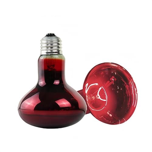 Image of PetFizz Reptile Infrared Heat Lamp Bulb, Infrared Basking Spot Lamp 100W 2Pack, Red Heat Lamp for Reptile, Bearded Dragon, Tortoise, Lizard, Chicks