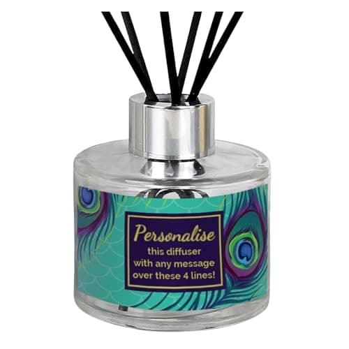Image of Personalised Diffuser. Personalised Peacock Reed Diffuser