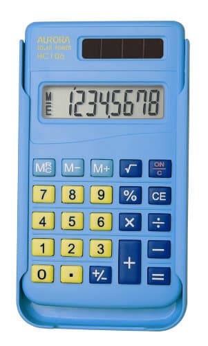 Image of Aurora HC106 Handheld Calculator (Solar Powered and Hard Case)