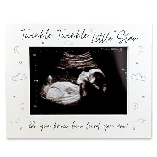 Image of Red Ocean Twinkle Twinkle Little Star 7x5 White Wooden Photo Frame Pregnancy Baby Scan Gifts, Daddy To Be Gifts, Mummy To Be Gifts, Gift For New Mum Dad, Pregnancy Scan Keepsake Gifts