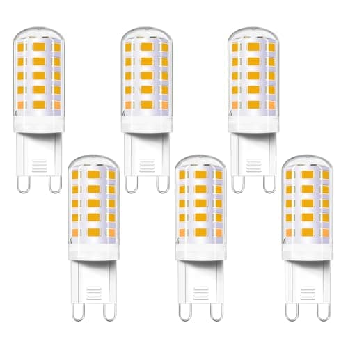 Image of Akynite G9 LED Light Bulbs 4W Warm White 2700K, Equivalent to Bi Pin Halogen Bulb 33W 40W, 400LM, 230V G9 LED Capsule Bulb for Chandelier/Wall Lamp, Not Dimmable, No Flicker, 6 Pack