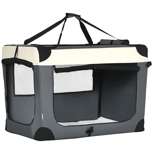 Image of PawHut 91cm Foldable Pet Carrier Bag Soft Travel Dog Crate, Portable Cat Carrier w/ Cushion, for Cats and Large Dogs - Grey