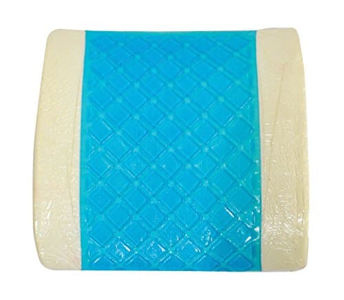 Image of Cooling Gel Memory Foam Lumbar Support Cushion. Relieve Pressure on the Spine. Memory Foam, Cooling Strip & Air Mesh Fabric. Removable Hand Washable Cover. Therapy, Orthopaedic, Back Support Pillow.