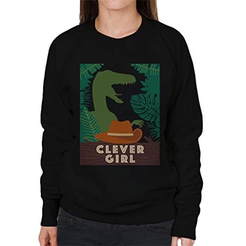 Image of All+Every Jurassic Park Velociraptor Silhouette Clever Girl Women's Sweatshirt Black