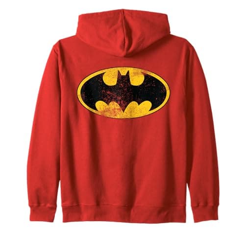 Image of DC Batman Logo Classic Distressed Zip Hoodie
