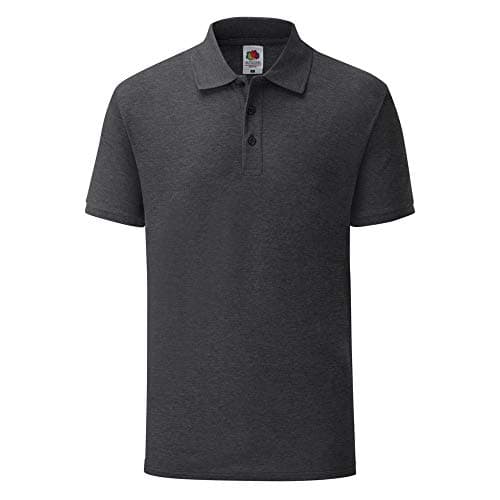 Image of Fruit of the Loom Mens Tailored Poly/Cotton Piqu Polo Shirt (S) (Dark Heather)