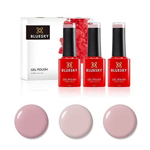 Image of BLUESKY Gel Polish, Miniature Set of Gel Polish, 3 Gel Nail Colours, Nude Collection (Requires curing under UV/LED Lamp), Nudes, 5 ml (Pack of 3)