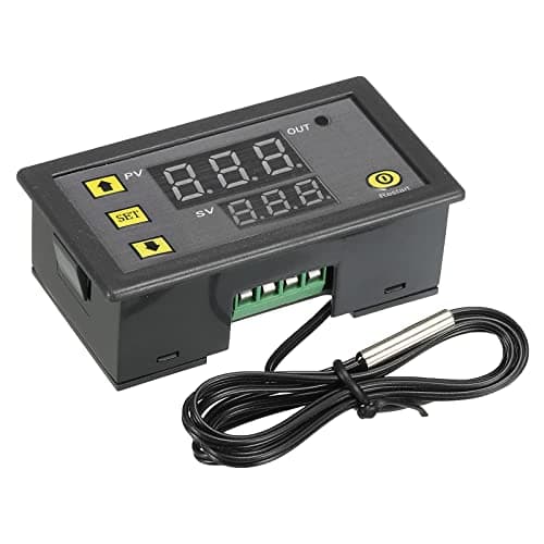 Image of sourcing map 24V DC LED Digital Temperature Controller Thermostat Meter Heating Cooling -20 to 100°C W3230 Relay Output with NTC Temperature Probe Waterproof