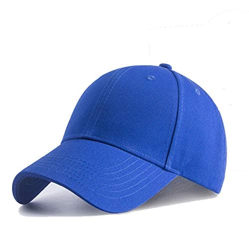 Image of HGDGears Plain Baseball Cap Snapback for Men- Classic 6 Panel Adjustable Sport Casual Sun Visor Hat (Blue)