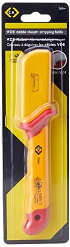 Image of C.K T0990 VDE Cable Sheath Stripping Knife, Yellow/Red