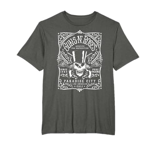 Image of Official Guns N' Roses Paradise City Label T-Shirt