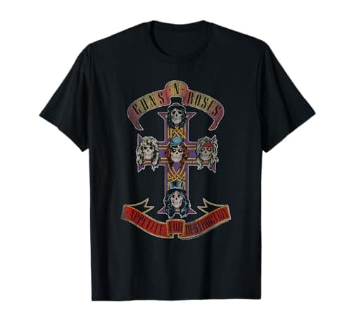 Image of Guns 'n' Roses Appetite for Destruction Rock Music Band T-Shirt