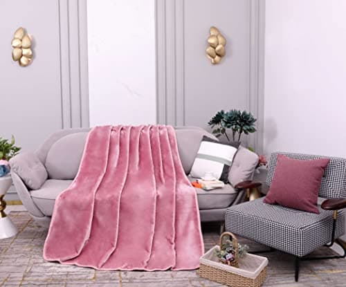 Image of La Maison Soft Faux Velvet Luxury Mink Blanket Super Soft Throw Over Sofa Bed Blanket Large 150cm x 200cm Double (Blush Pink)