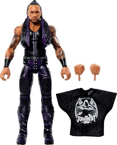 Image of Mattel WWE Elite Collection Top Picks Action Figure & Accessories Set, Damian Priest 6-inch Collectible with Swappable Hands, Ring Gear & 25 Articulation Points