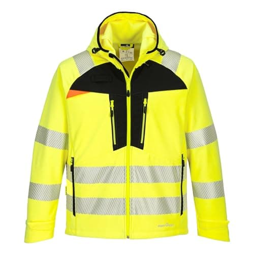Image of Portwest DX4 Hi-Vis Softshell Jacket Yellow/Black Large
