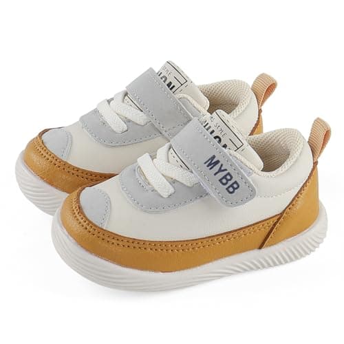 Image of LACOFIA Baby Shoes Infant Toddler Boys Girls Trainers Non-Slip Rubber Sole First Walking Shoes Sneakers Yellow 5