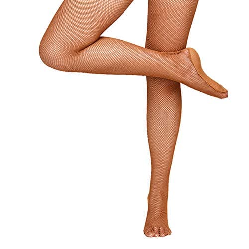 Image of Juplizy Professional Latin Dance Fishnet Tights Hard Mesh Stocking for Women Girls, Brown