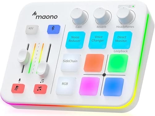 Image of MAONO Gaming Audio Mixer, Audio Interface with Pro-preamp, RGB, Bluetooth, 48V Phantom Power for Live Streaming, Podcasting, Content Create, Gaming MaonoCaster G1 NEO (Not for USB Mic)
