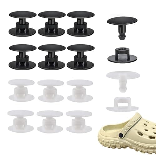 Image of 12 Pcs Strap Rivets, Black Rivets, Black Screw Rivet, Push in Screw Rivet for Shoes, Hole Plastic Rivet Push in Rivet Fastener for Shoes with Holes, Boots
