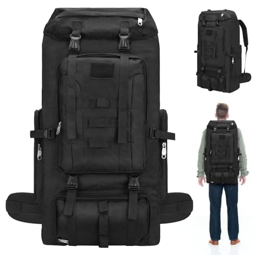 Image of 100L Hiking Camping Backpack Men Women Waterproof Large Capacity Hiking Rucksack Travel Backpack Outdoor Sport Travel Daypack Bag Molle Rucksack for Climbing Hunting Camping Travelling Trekking