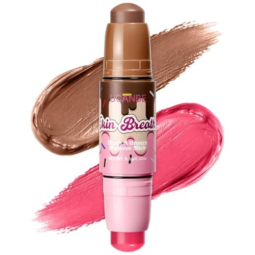 Image of UCANBE Blush & Bronzer Stick, 2-in-1 Multiuse Cream Makeup Stick, Dual-Ended Blush & Contour Stick, Buildable Blendable Cream Formula, Natural Glow Finish, Travel-Friendly (04 BLOOMING ROSE)